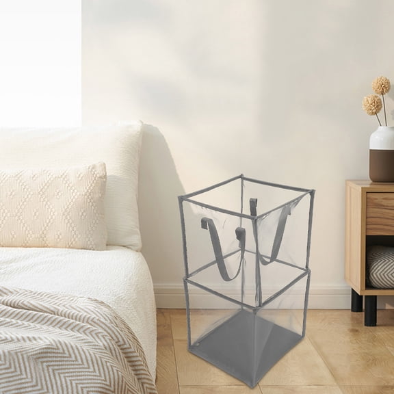 Vosarea Collapsible Grey Laundry Hamper Mesh Laundry Basket Liner Replacement with Handles