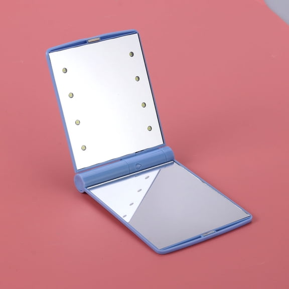 Vosarea Compact Blue LED Makeup Mirror with Built in Lights for Low Light Areas