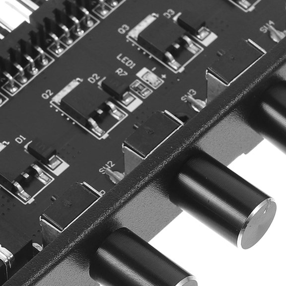 Vosarea Computer Fan Hub Black Offering Multiple Knobs for Fan Speed Control and Silent Operation