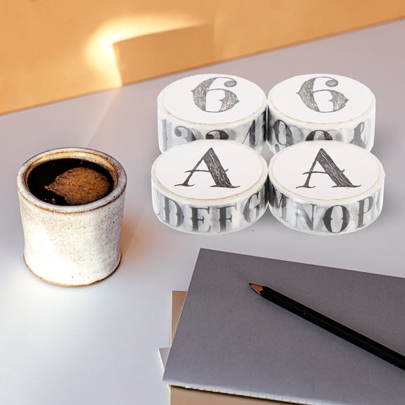 Vosarea DIY Craft Washi Tape with Self-Adhesive Alphabet Number Design for Journals and Albums