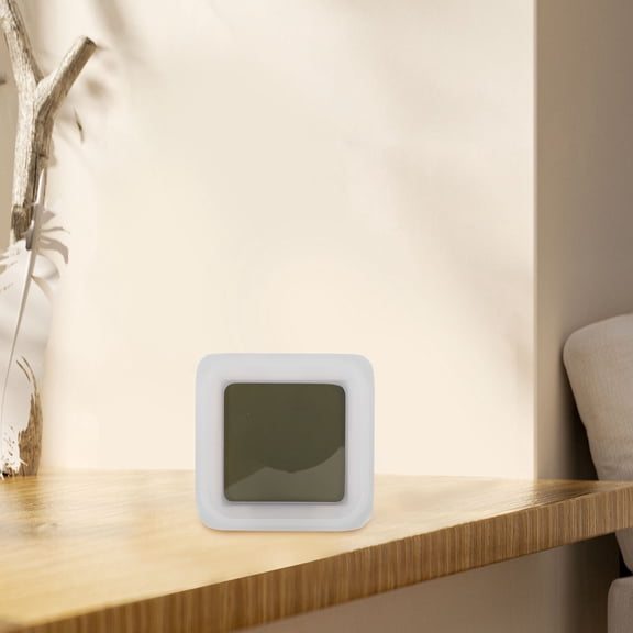 Vosarea White Multi Functional Electronic Clock with Alarm Touch Light and Rotating Display