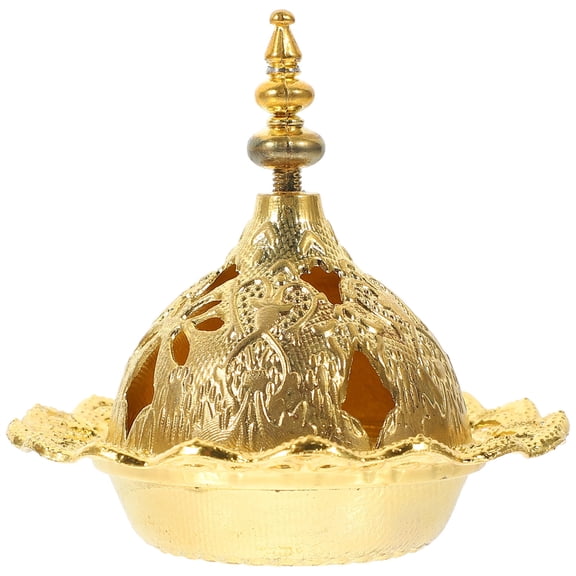 Vosarea Decorative Golden Incense Burner with Arabian Theme for Living Room and Table Centerpiece