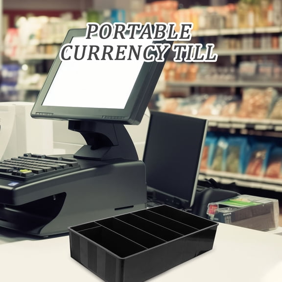 Vosarea Desktop File Organizer Cash Box with Separate Sections for Cash Checks and Cards