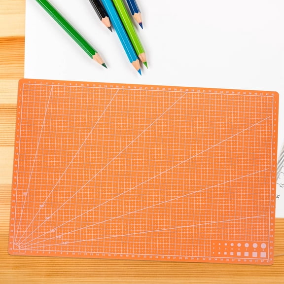 Vosarea Double Sided Orange Fabric Cutting Mat with Grid for Rotary Cutter Precision