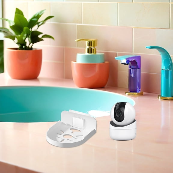 Vosarea Floating Small Wall Shelf White with Easy No Drill Installation for Speaker Storage