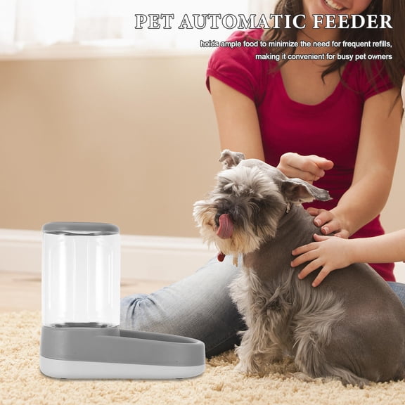 Vosarea Food Safe Automatic Pet Feeder in Grey with Adjustable Serving for Dogs and Cats
