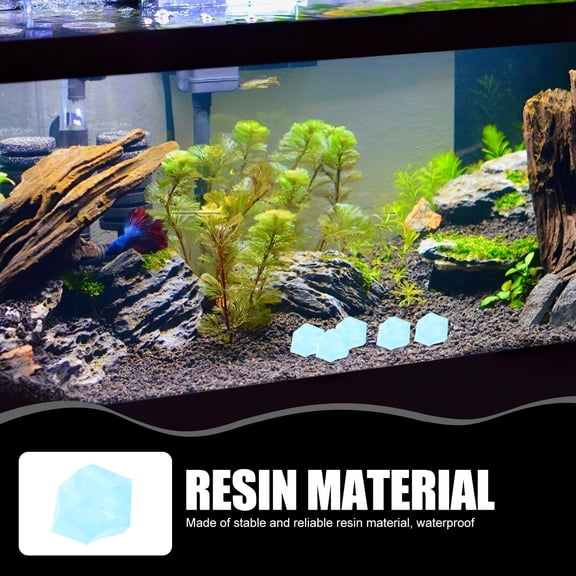 Vosarea Glowing Resin Stones Sky Blue for Fish Tank Landscaping Garden Pathways
