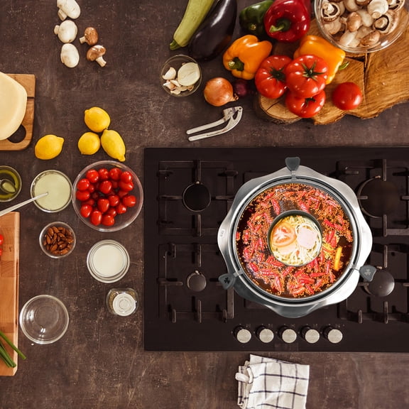 Vosarea Rotary Stainless Steel Hot Pot with Even Heat Distribution and Easy Cleaning for Home Use