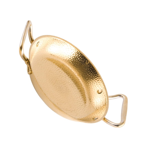 Vosarea Household Stainless Steel Cooking Pan Golden Paella Pan with Safe Smooth Handles