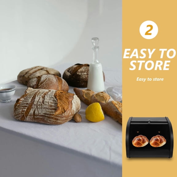 Vosarea Iron Bread Box with Cover and Stable Bottom for Bakery and Home Countertop Use
