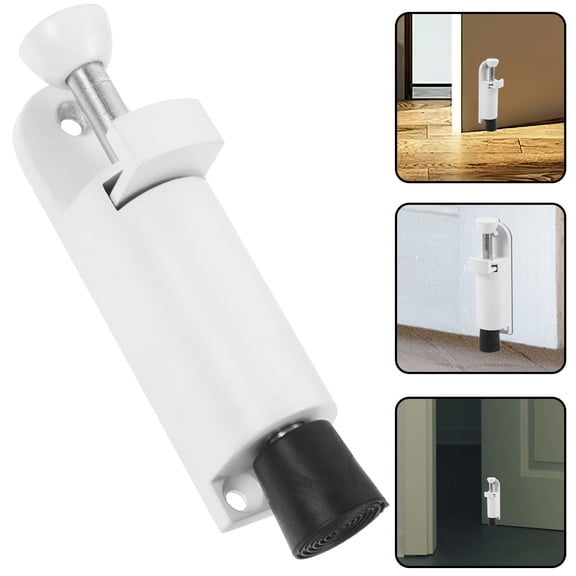 Vosarea Kickdown Door Stop White Metal Holder for Various Residential and Commercial Door Types