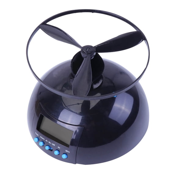 Vosarea LED Display Digital Alarm Clock with Flying Helicopter Propeller and Snooze Function Black