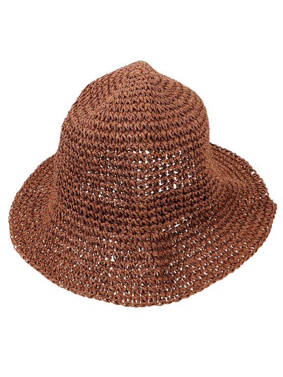 Lightweight Brown Paper Bucket Hat - Foldable, Sun Protection, Classic Style Decor