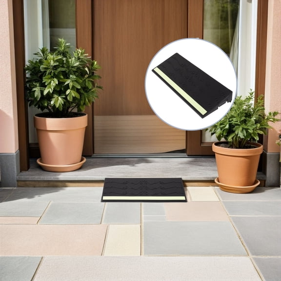 Vosarea Seamless Rubber Doorway Ramp for Wheelchair and Robot Vacuum with Night Visibility