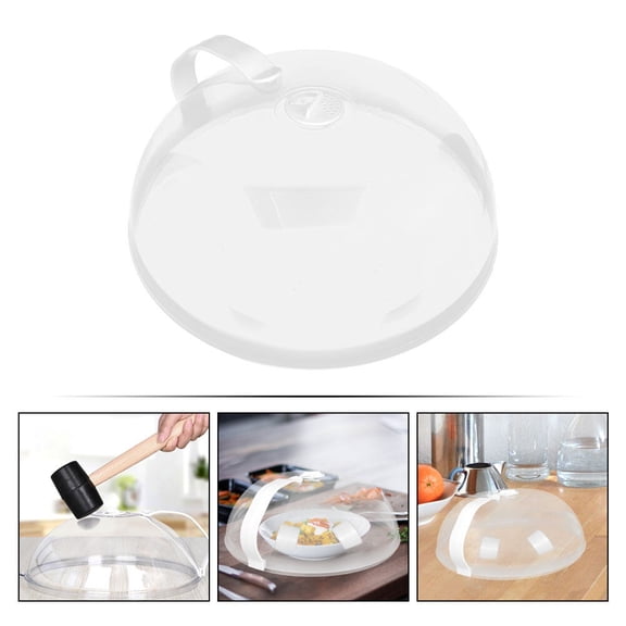 Vosarea Microwave Safe Cover Plastic Plate Cover White Pc Splash Guard for Microwave 1Pack