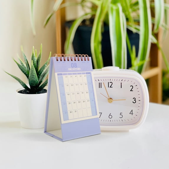 Vosarea Minimalist 2027 Desk Calendar in Sky Blue with Plated Gold Foil ...