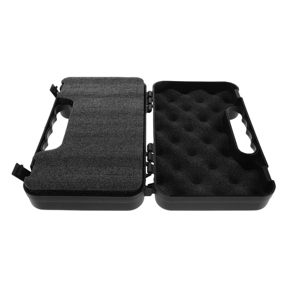Vosarea Music Microphone Storage Box with Durable Plastic Shell and Tearable Cotton Liner Black