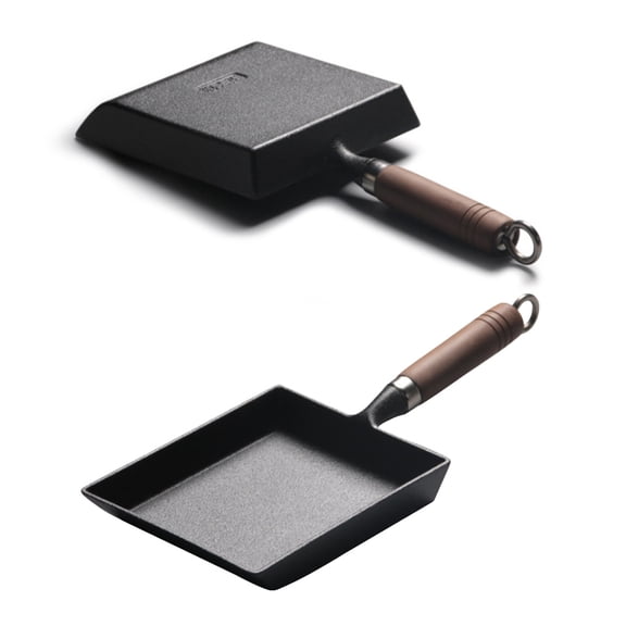 Vosarea Black Rectangular Nonstick Pan Flat Bottom Ideal for Omelettes and Sandwiches