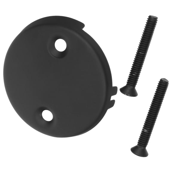 Vosarea Overflow Faceplate For Tub Black Stainless Steel Minimalist Design For Bathroom 1 Pair