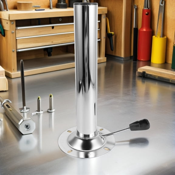 Vosarea Bar Stool Lift Chassis Plated Silver Iron Height-Adjustable for Stool