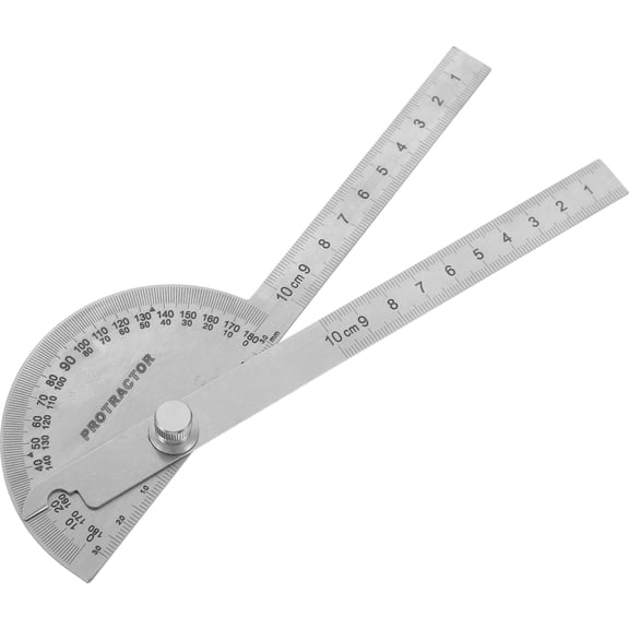Vosarea Plated Silver Metal Protractor with Arm for Woodworking Projects and Detailed Angle Finding