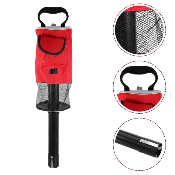 Vosarea Practical Red Golfs Retriever Tube with Spacious Nylon Bag for Storage Use