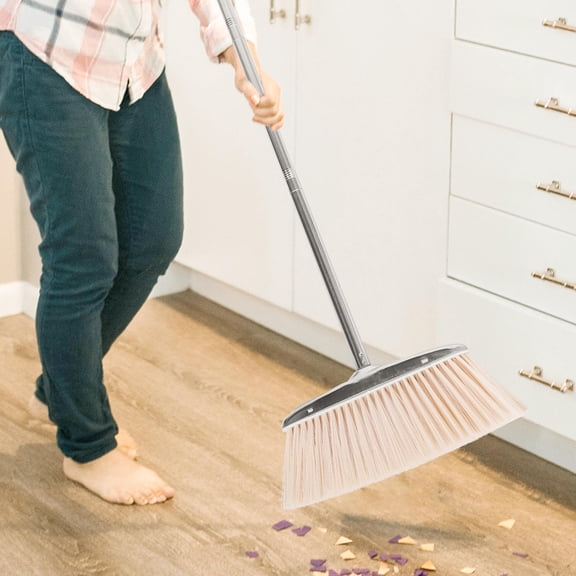 Vosarea Stainless Steel Broom, Khaki Nylon, Rigid Soft Bristles, Easy Installation, Home Use