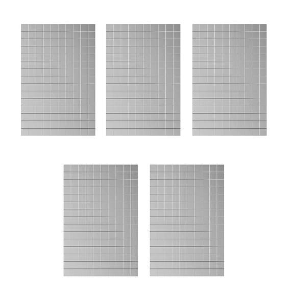 Vosarea Stick on Mirror Tiles for Bathroom Kitchen Decor Silver 5Pcs