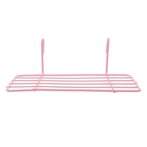 Vosarea Straight Shelf Wire Storage Basket Rack Pink Grid Panel Organizer for Kitchen and Closet