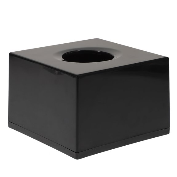 Vosarea Tissue Box for Living Room Cube Style Paper Holder Black 1Pack