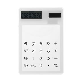 Vosarea Solar Powered Calculator, White, 8-Digit, Touch Panel, Easy to Carry