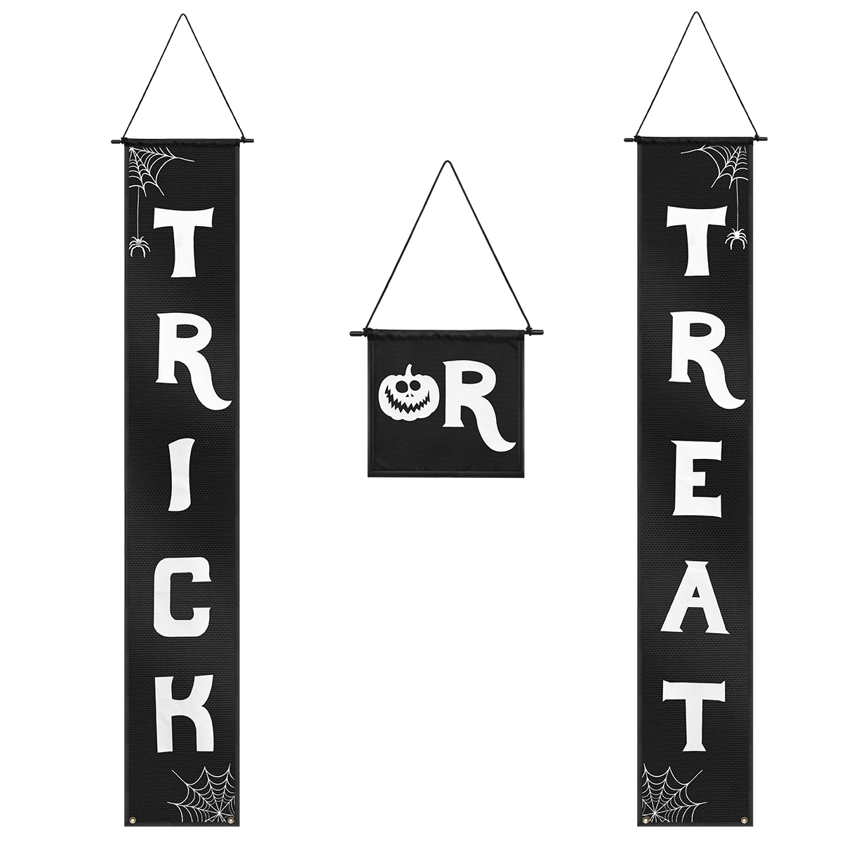 Vosarea Trick or Treat Halloween Banner Home Door Sign Halloween ...