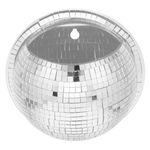 Vosarea Wall Disco Ball Vase for Plants, Silver Acrylic Glass Hanging