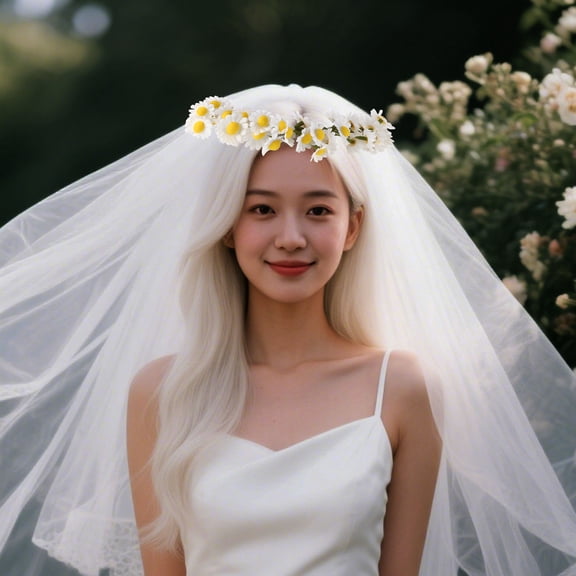 Vosarea Artificial Daisy Wreath in White for Versatile Styling and Comfort