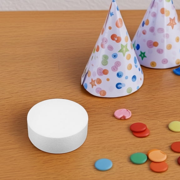 Vosarea White Foam Rounds for Crafts and School Modeling 16Pcs Round Shapes