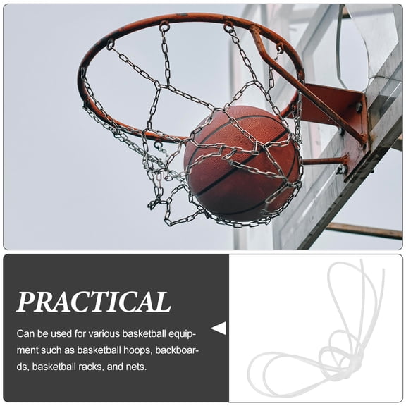 Vosarea White Nylon Basketball Hoop Net String Netting Accessory for Easy Installation