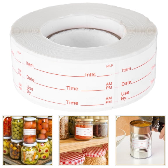 Vosarea 1 Set Waterproof Food Labels for Containers Freezer PVC Adhesive Removable Kitchen Organization