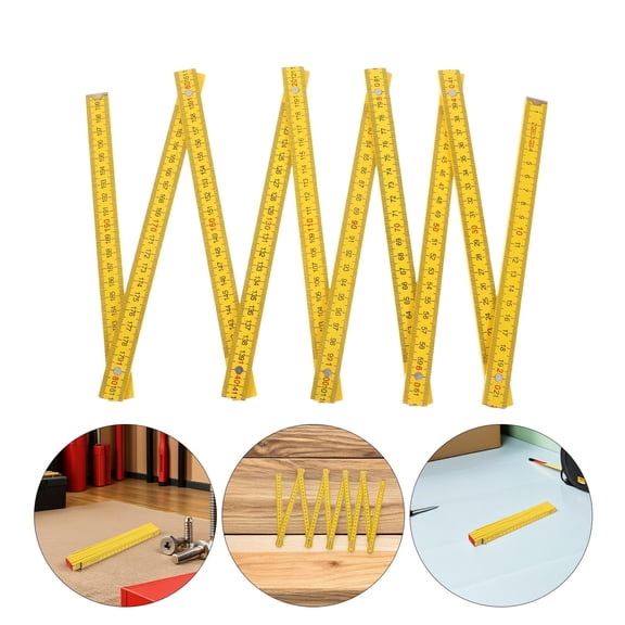 Vosarea Compact Yellow Foldable Meter Stick Made from Stable Birch for Accurate Measuring Tasks