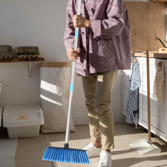 Vosarea long handle cleaning broom Blue Stainless Steel Household Items 1Pcs