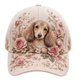 thumbnail image 1 of Voska 3D Animal Pattern Floral Embroidery Adjustable Unisex Baseball Cap Animal Pattern Sun Hat for Daily Use A One Size, 1 of 6