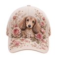 thumbnail image 1 of Voska 3D Animal Pattern Floral Embroidery Adjustable Unisex Baseball Cap Animal Pattern Sun Hat for Daily Use F One Size, 1 of 5