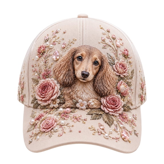 Voska 3D Animal Pattern Floral Embroidery Adjustable Unisex Baseball Cap Animal Pattern Sun Hat for Daily Use F One Size