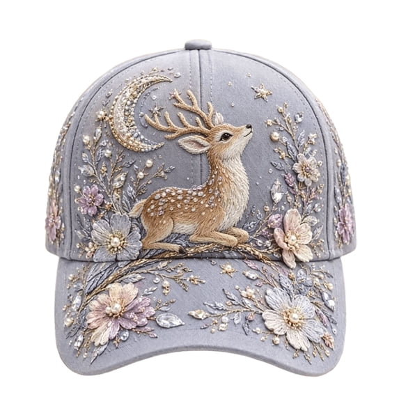 Voska 3D Animal Pattern Floral Embroidery Adjustable Unisex Baseball Cap Animal Pattern Sun Hat for Daily Use G One Size
