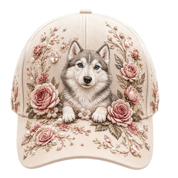 Voska 3D Animal Pattern Floral Embroidery Adjustable Unisex Baseball Cap Animal Pattern Sun Hat for Daily Use L One Size