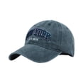 thumbnail image 1 of Voska Baseball Hat New-York Distressed-Adjustable-Strapback - Washed Twill Hat Unisex Navy One Size, 1 of 3