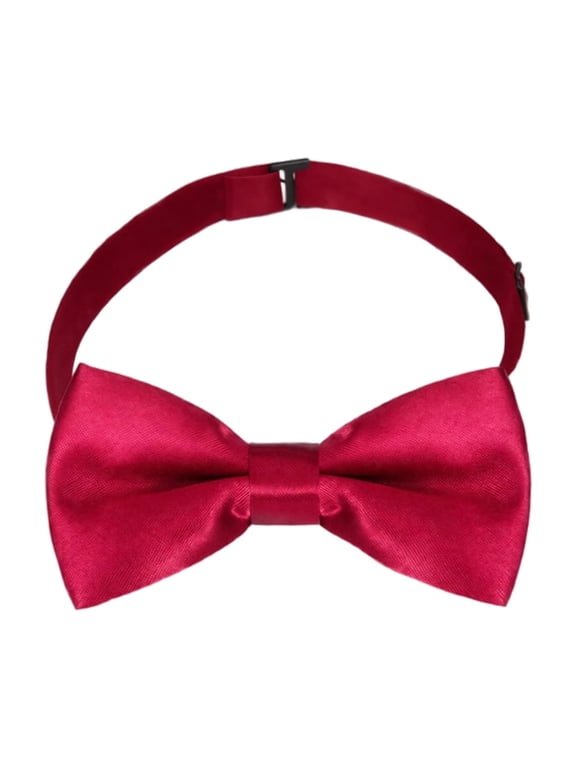 Boys Solid Pattern Pre Tied Bow Tie Comfort Adjustable Band Child Formal Bowtie For Choir Recital Birthday Party Graduation Ceremony Events