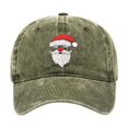thumbnail image 1 of Voska Christmas Hats Christmas Baseball Cap Funny Santa Adjustable Embroidery Cotton Hat for Men Women Army Green One Size, 1 of 5