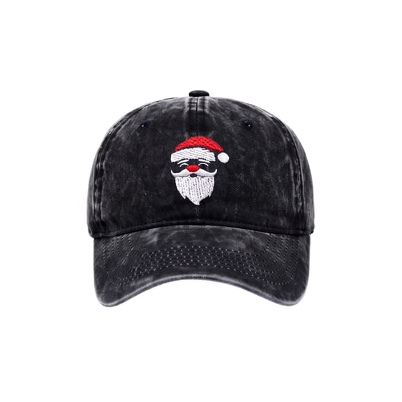 Voska Christmas Hats Christmas Baseball Cap Funny Santa Adjustable Embroidery Cotton Hat for Men Women Black One Size