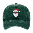 thumbnail image 1 of Voska Christmas Hats Christmas Baseball Cap Funny Santa Adjustable Embroidery Cotton Hat for Men Women Dark Green One Size, 1 of 5