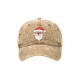 thumbnail image 1 of Voska Christmas Hats Christmas Baseball Cap Funny Santa Adjustable Embroidery Cotton Hat for Men Women Khaki One Size, 1 of 5